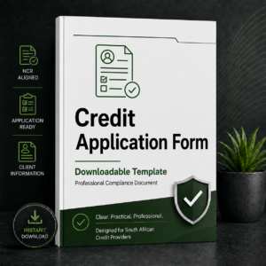 Credit Application Form Template for Credit Providers