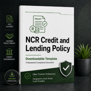 Credit and Lending Policy Template for Credit Providers